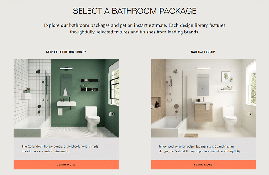 Bathroom selection packages from Block Renovation | Innovate Building Solutions | Innovate Builders Blog | #BathroomProducts #BathroomRemodel #BuildingMaterials #BathroomRenovation