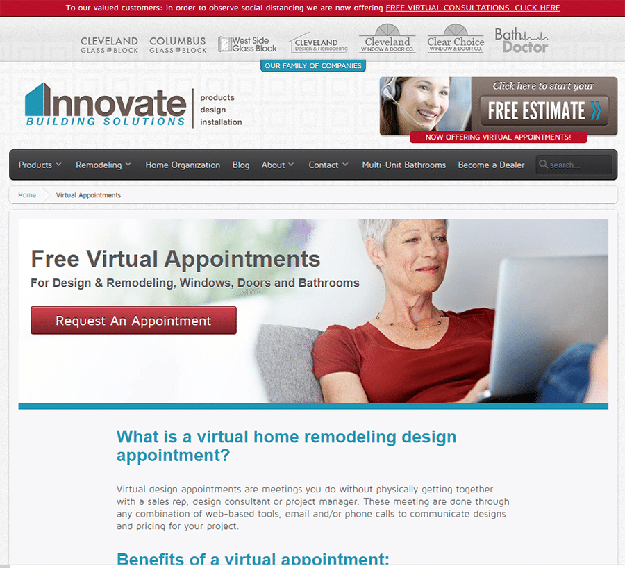 Virtual remodeling appointments Innovate Building Solutions | Innovate Builders Blog | #VirtualAppointments #Remodelingbusiness #SmallBusiness #Covid