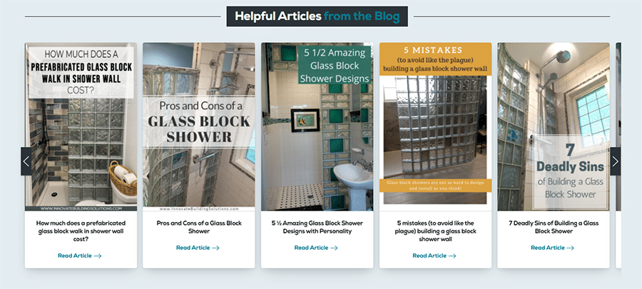 Idea 3 helpful articles on glass block showers from Innovate Building Solutions News from the Block blog | Innovate Building Solutions | Innovate Builders Blog #Articles #HelpfulTIps #WebsiteMistakes 