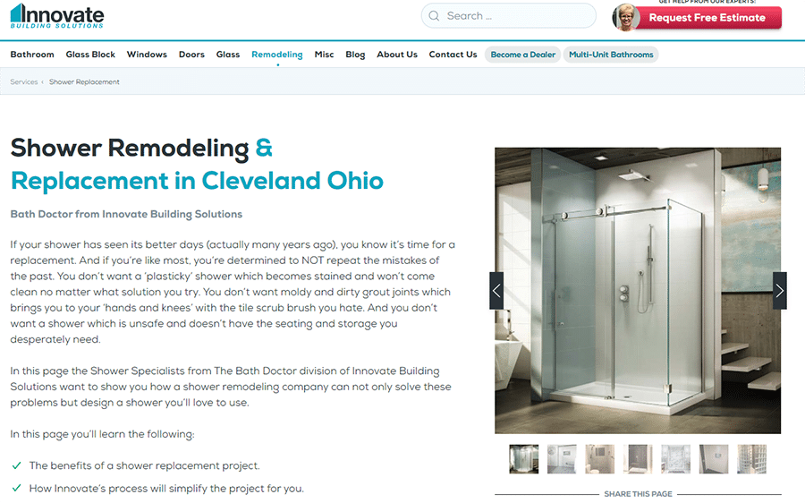 Idea 4 reason 2 share inspirational photos shower remodeling and corner glass shower doors Cleveland Ohio | Innovate Building Solutions | Innovate Builders Blog #InspirationalPhotos #Remodeling #Cornerglass
