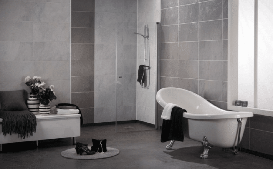 Alternative 1 3d textured slate laminate bath and shower panels | Innovate Building Solutions #3DTexturedLaminatedWallPanels #LaminatedWallPanels #ShowerWallPanelsDealer