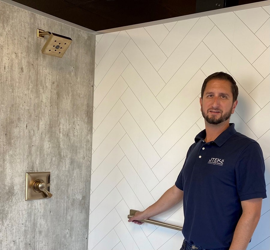 Profile 5 Laminate Wall Panel Dealers Jared Chevraux JTEK Solutions Group | Innovate Building Solutions #LaminateWallPanels #ShowerBase #ShowerRemodel