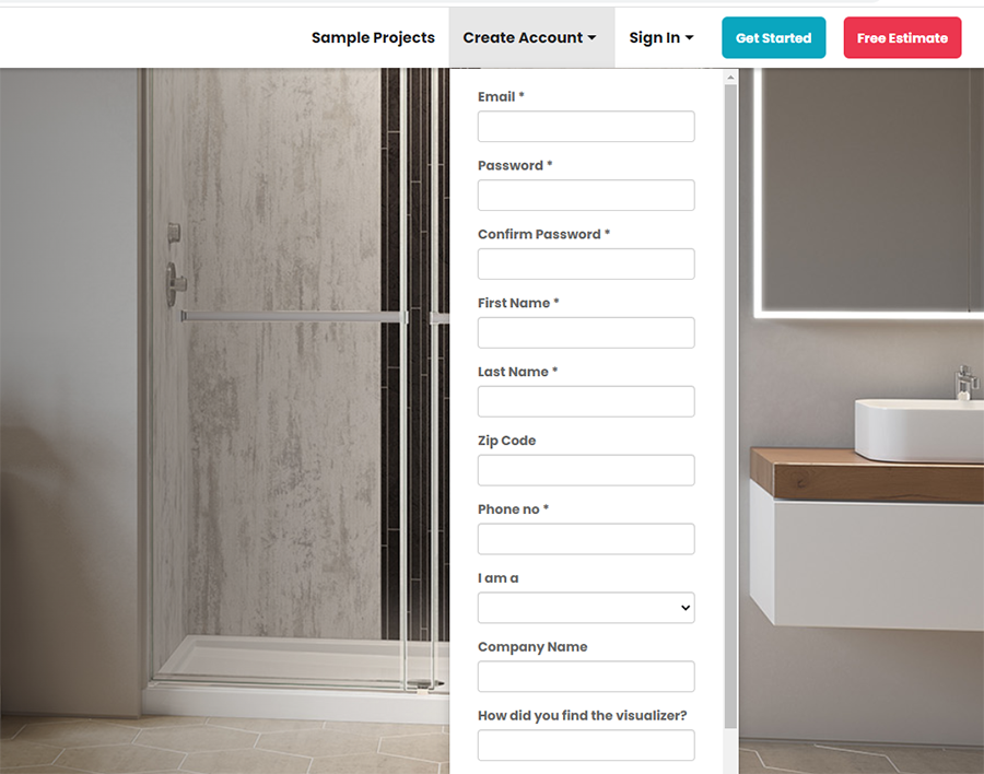 Strategy 2 Create an account Innovate Bath Shower visualizer | bathroom designer | remodeling ideas | bathroom visualizer