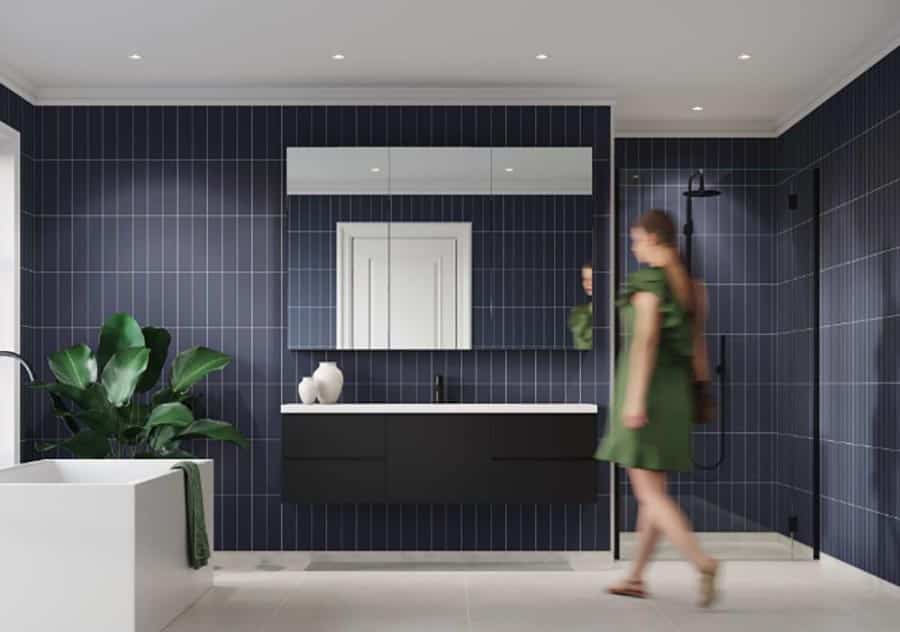Trend 5 - idea 2 Smokey Blue Stacked Subway Tile shower panels | Innovate Building Solutions | bathroom Contractors | Remodeling Contractors | bath and kitchen contractors