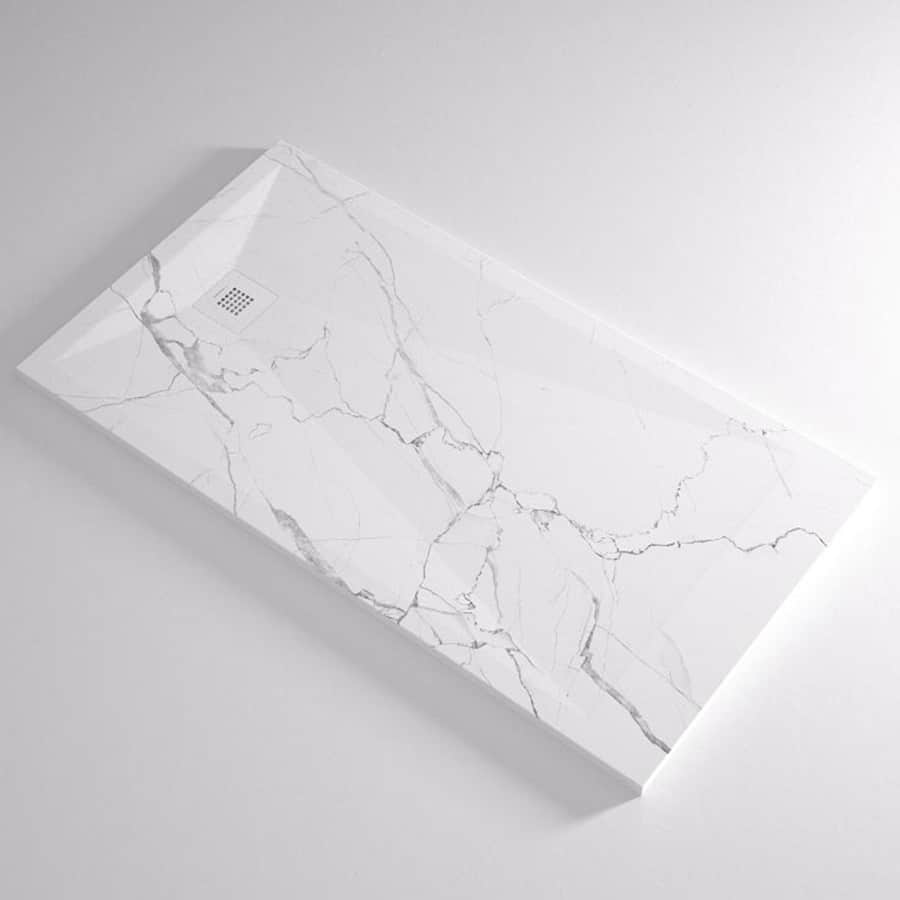 Key 2 grout free white marble stone low profile shower pan - Innovate Building Solutions, Shower Pan Suppliers, Small Business Bathroom Remodeling, Bathroom Shower Pan Products, Wholesale Bathroom Products