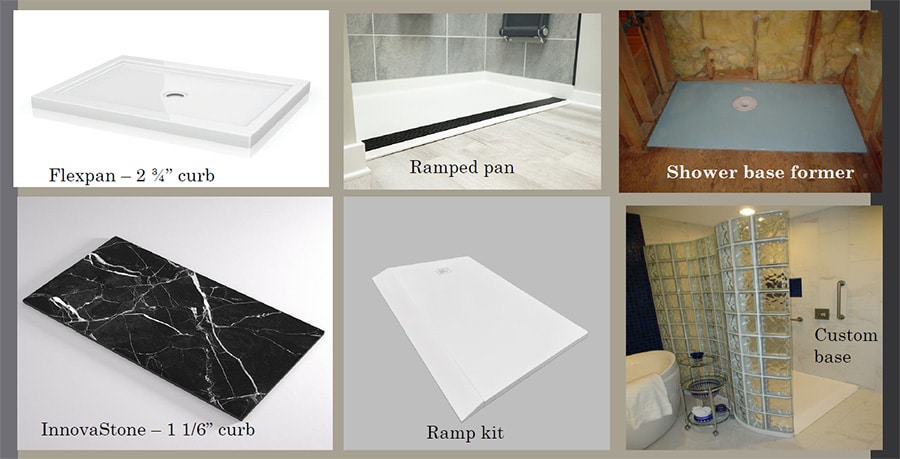 1 shower pan options for a bathroom remodeling contractor - Innovate Building Solutions, Innovate Builders Blog, Shower Base Pan, Shower Base Options, Modern Shower Product Needs