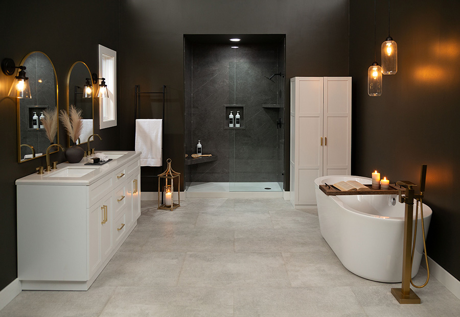 Part 1 reason 3 better graphite marble shower surround - Innovate Building Solutions, Walk In Shower Remodeling, Custom Bathroom Contractors, Bathroom Shower Wall Panels, Better Best Product Options