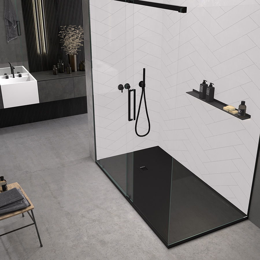 Part 1 reason 4 black solid stone shower pan - Innovate Building Solutions, Shower Base Options, Bathroom Remodeling Product Options, Shower Wall Panels And Pans, Luxury Home Bathroom Remodels