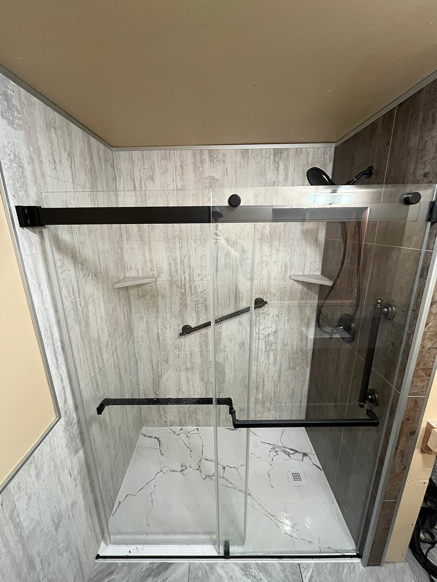 Part 3 strategy 1 InnovaStone white marble shower pan - Innovate Building Solutions, Shower Base Options, Bathroom Remodeling Products, New Bathroom Showers, Bathroom Shower Panels And Pans