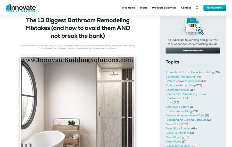 Part 3 strategy 10 - 1 content identifying mistakes - Innovate Building Solutions, Good Bathroom Remodelers, Custom Shower Contractors, Bathroom Shower Remodeling, Shower Wall Panel Options