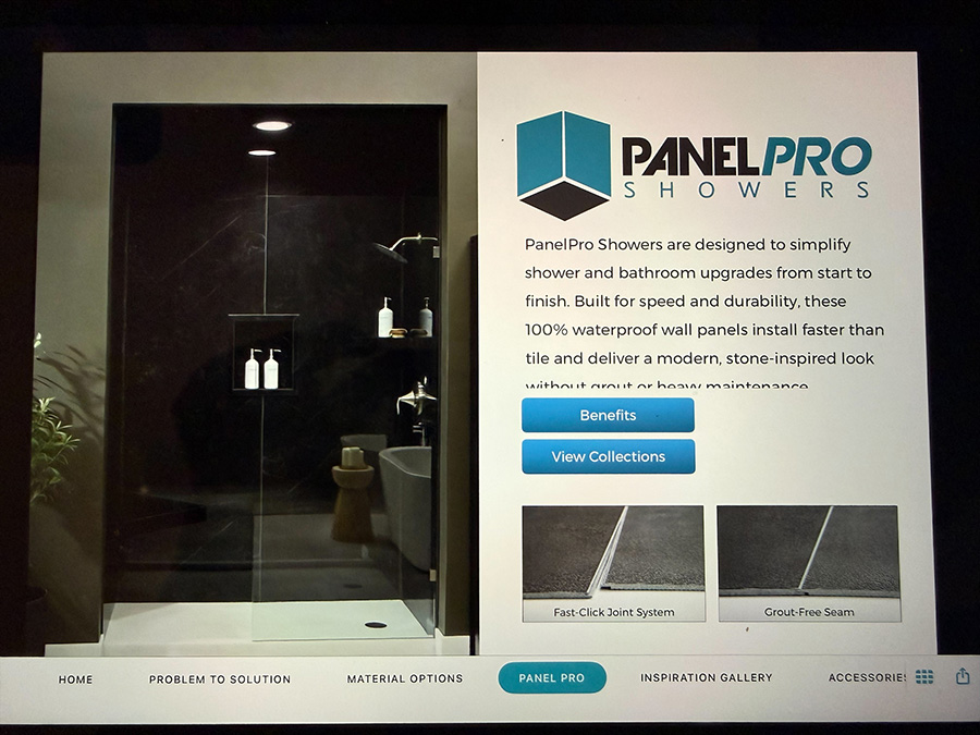 Part 3 strategy 4 PanelPro bath presentation crop image - Innovate Building Solutions, Bathroom Remodeling Contractors, Shower Wall Panel Options, Home Bathroom Improvements, Modern Bathroom Showers