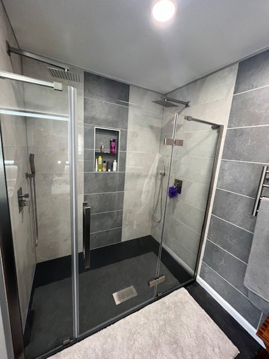 Criterion 4 - Fibo custom sizes funky job - Innovate Building Solutions, Custom Shower Designs, Bathroom Shower Remodeling, Walk In Shower Needs, Wall Panel Options