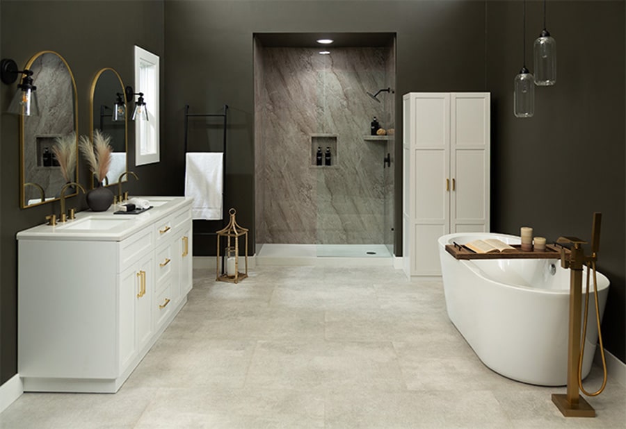 Criterion 7 Polished stone Emperardo Light shower surround panels - Innovate Building Solutions, Walk In Shower Products, Bathroom Renovation Options, Shower Remodeling Contractors, New Shower Wall Panels