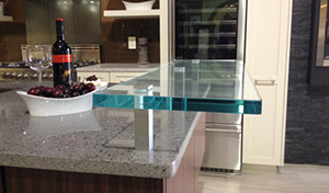 Beautiful Glass Kitchen Countertops And Raised Bars 75 inch ultra clear raised bar with flat glass