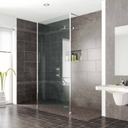 barrier free wet room tile shower system using large 18 x 18 tiles 