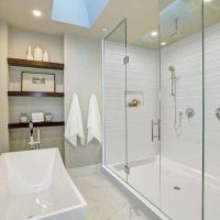 60 X 36 Double Sided Corner Shower Pan In Luxury Hotel