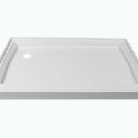Corner Drain Cultured Marble Shower Pan For Multi Unit Projects