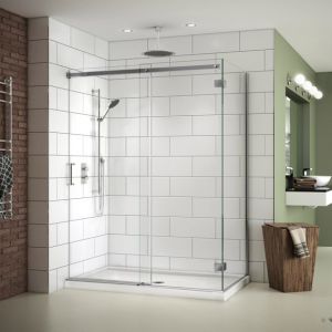 Low Profile 2 Sided Corner Shower With An Acrylic Base