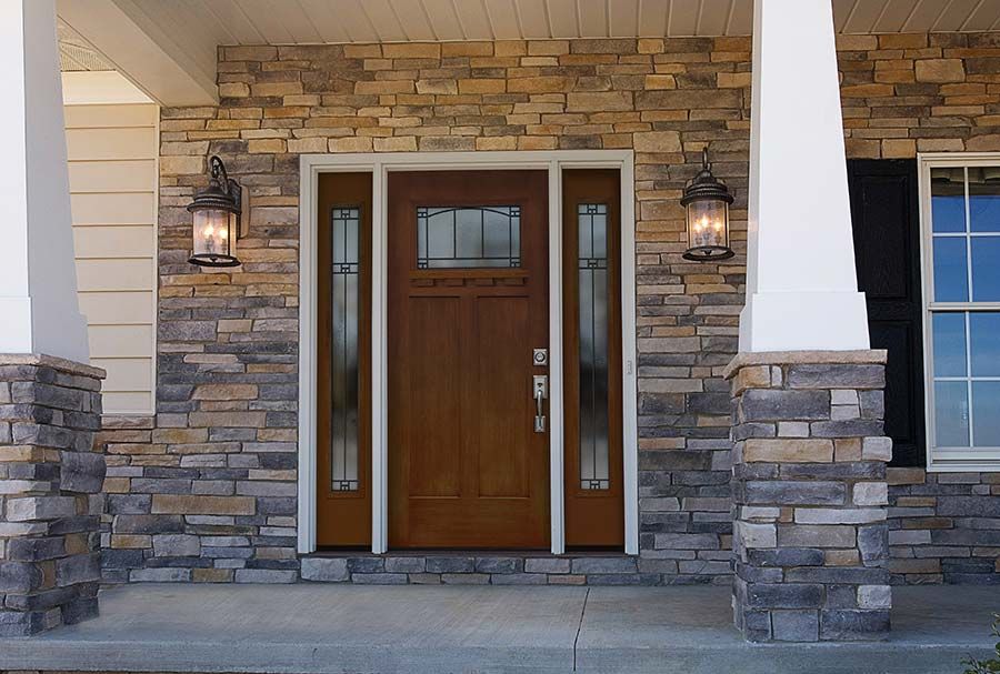 Fiberglass front entry door in Sagamore Hills by Cleveland Window and Door 
