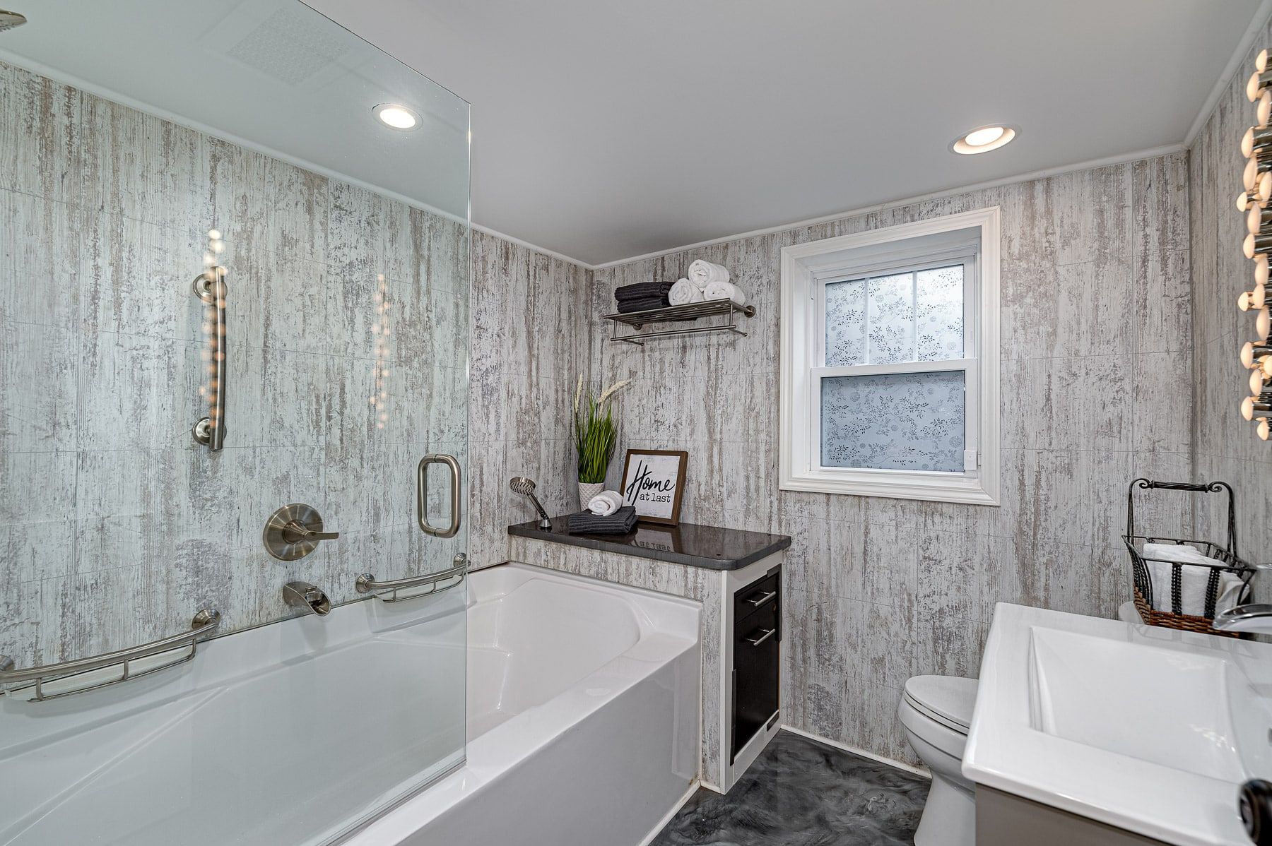 Waterproof laminate bathroom wall panels