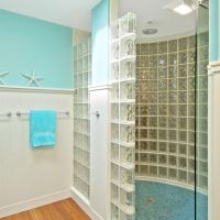 Large curved glass block open shower - Innovate Building Solutions Dublin Ohio  Dave Fox Remodeling 