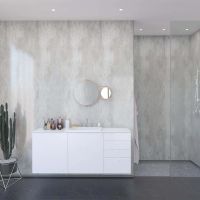 Cracked Cement - No Tile Pattern bathroom laminate shower panels - Innovate Building Solutions 