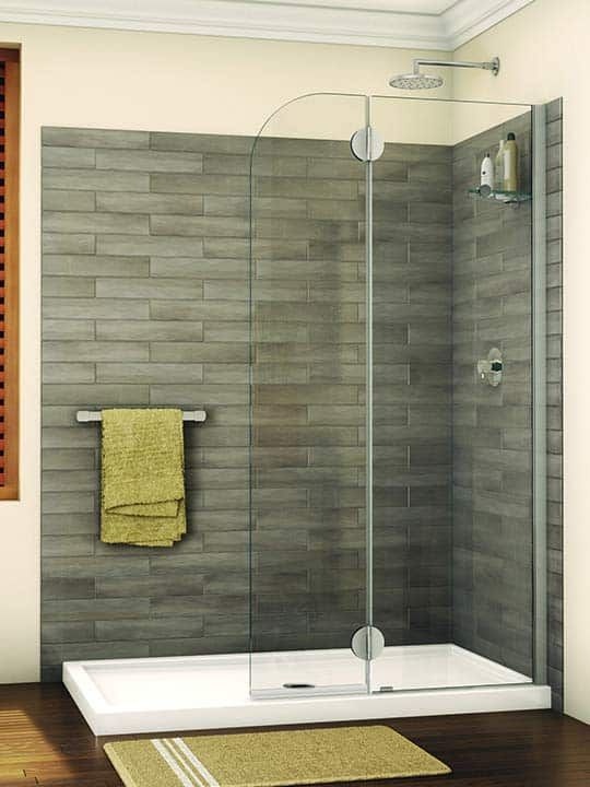 Pivoting Round Top Shower Screen with thick glass - Innovate Building Solutions 