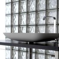 Glass block bathroom vanity wall - Innovate Building Solutions 