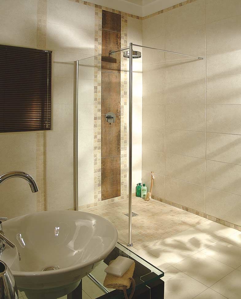 Tiled roll-in shower base with a True Base Classic former - Innovate Building Solutions 
