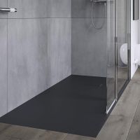No Tile Fast One Level Shower Floor in Black - Innovate Building Solutions 