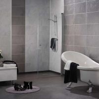 Accessible bathroom with low maintenance laminate textured slate shower panels - The Bath Doctor Berea Ohio 