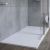 White low profile shower base in a contemporary bathroom with a fixed shower screen - The Bath Doctor Moreland Hills Ohio 