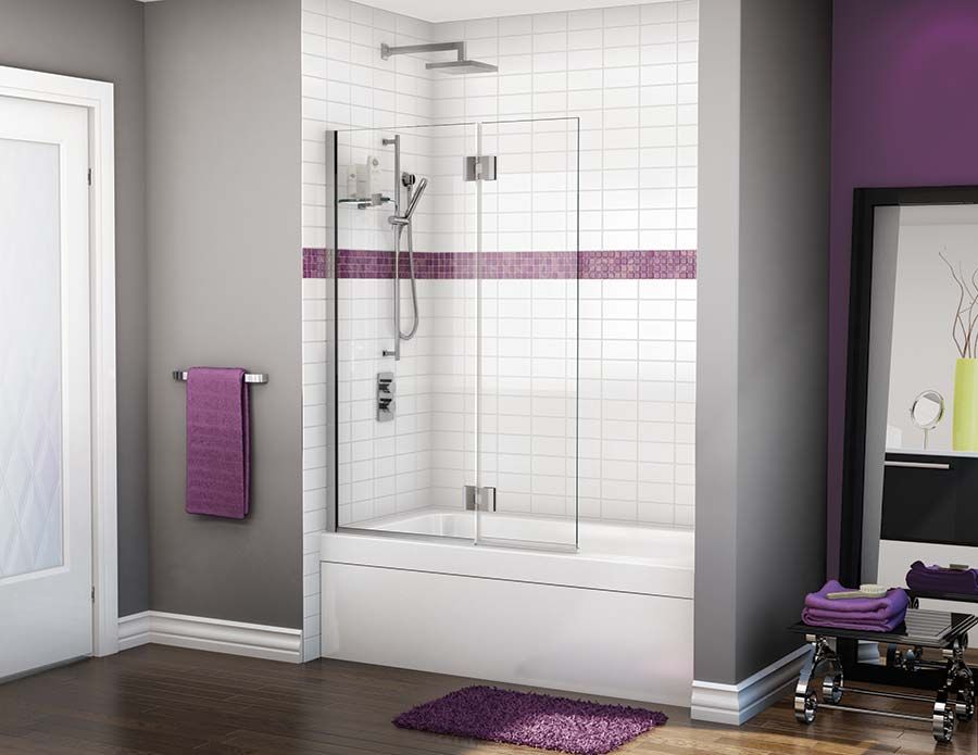 Pivoting shower sheid in a bathtub replacement - The Bath Doctor Cleveland Ohio 
