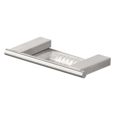 Brushed Stainless Steel Polished Chrome Soap Dish