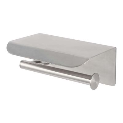 Brushed Stainless Steel Toilet Paper Holder with Shelf