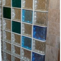 Glass block prefabricated colored ruby and emerald green glass block wall - Innovate Building Solutions 