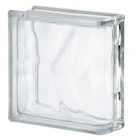 Wave end glass block 19 x 19 x 8 linear end wave - Innovate Building Solutions 
