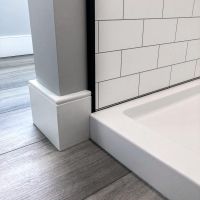 White Subway Tile 6 x 3 laminate panels with Matte Black L Profile