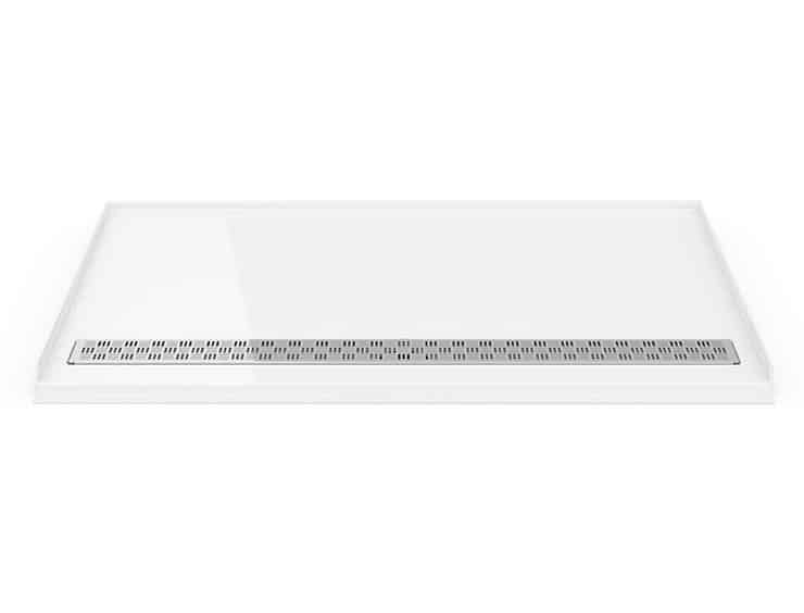 Acrylic roll in transfer style shower pan with a linear drain 