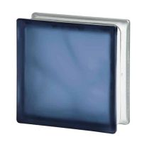 Blue frosted glass block 19 x 19 x 8 wave sahara - Innovate Building Solutions 