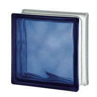 Blue 19 x 19 x 8 colored glass block - Innovate Building Solutions 