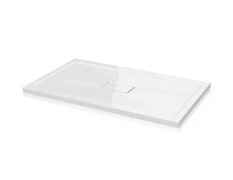 Acrylic pan with a concealed center drain in 48 x 36 and 60 x 36 sizes 