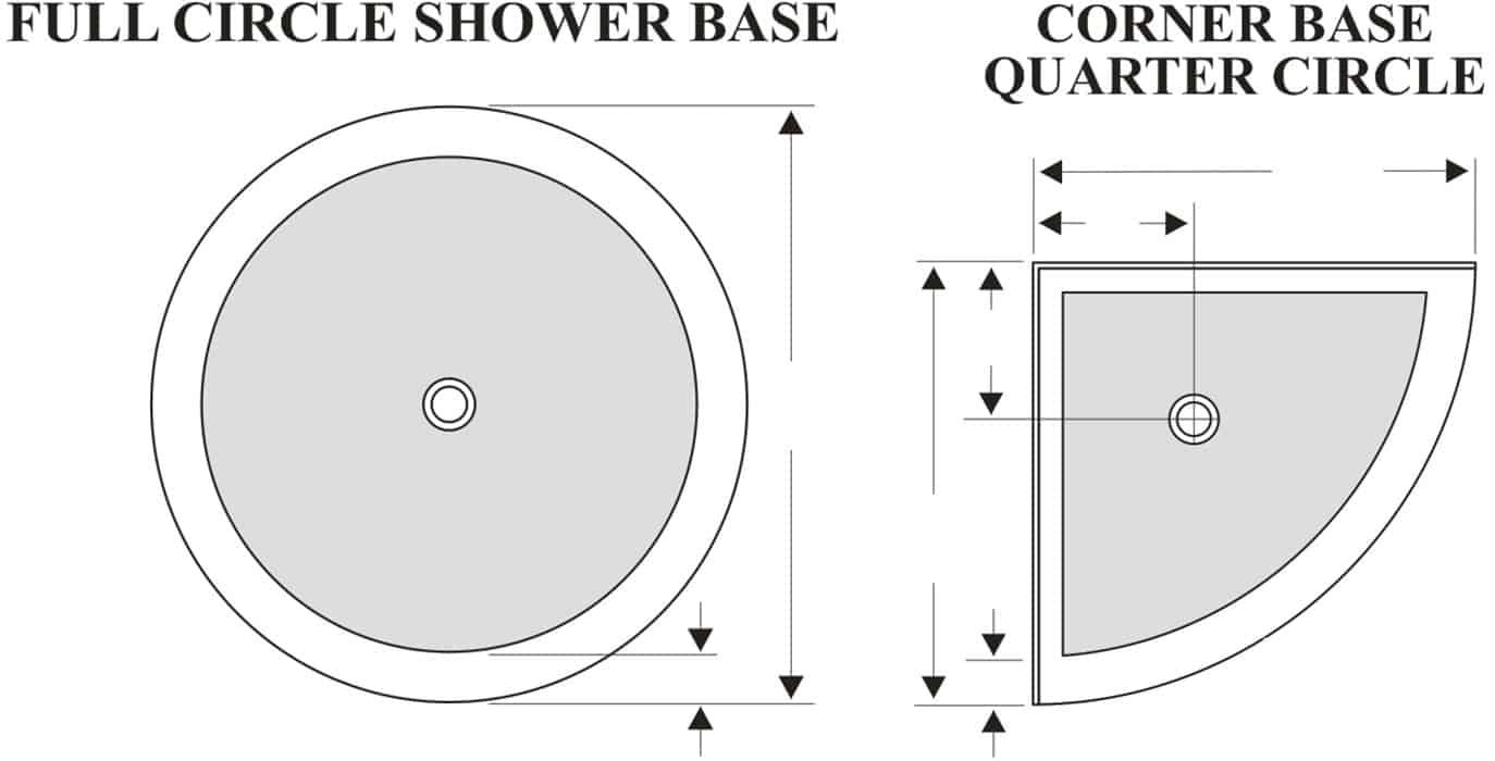 Circle & Arc shaped solid surface shower pan 