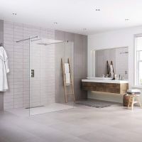Contemporary wet room with a True Linear Base - Innovate Building Solutions 
