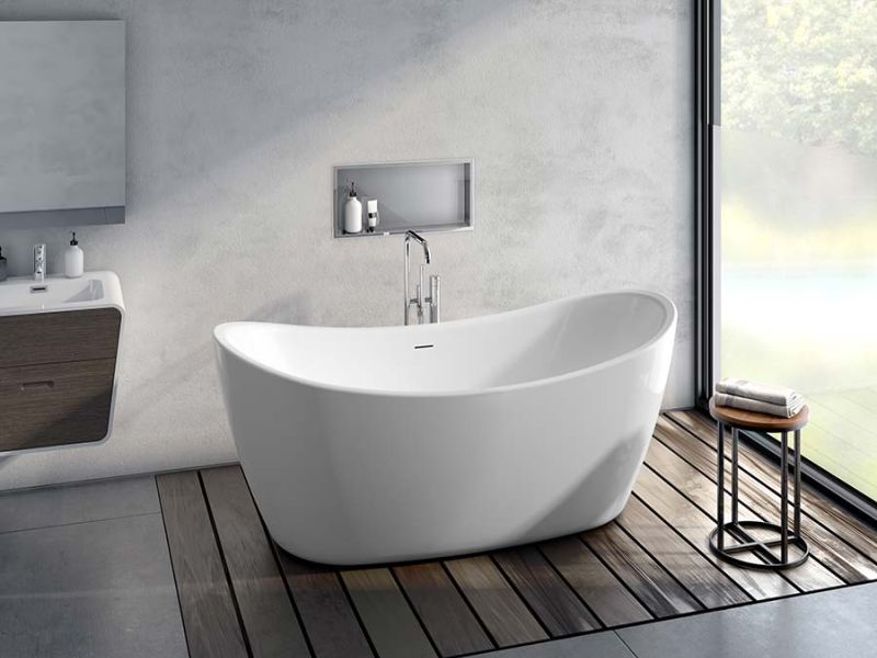 Slipper - large double-ended acrylic freestanding tub