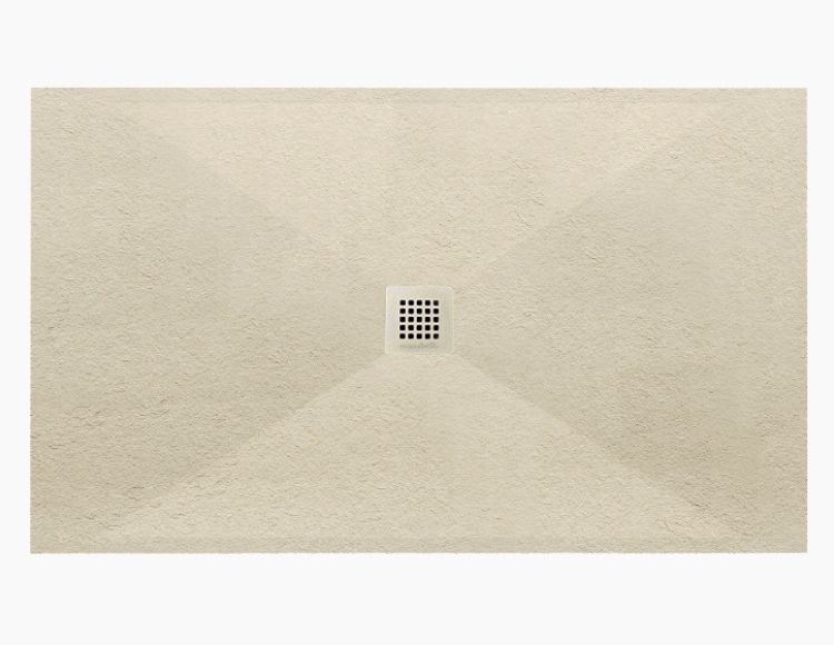 48 x 36 center drain sand slate stone base with a low profile barrier entry