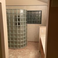 Custom Glass Block Wall - Sandstone Slate 