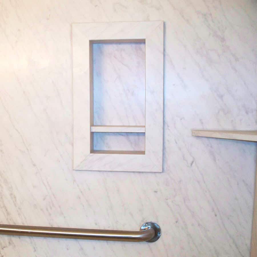 Shampoo niche & corner shelf in a Frost pattern 