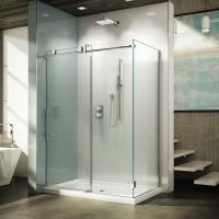 Thick frameless corner glass shower remodel - The Bath Doctor 