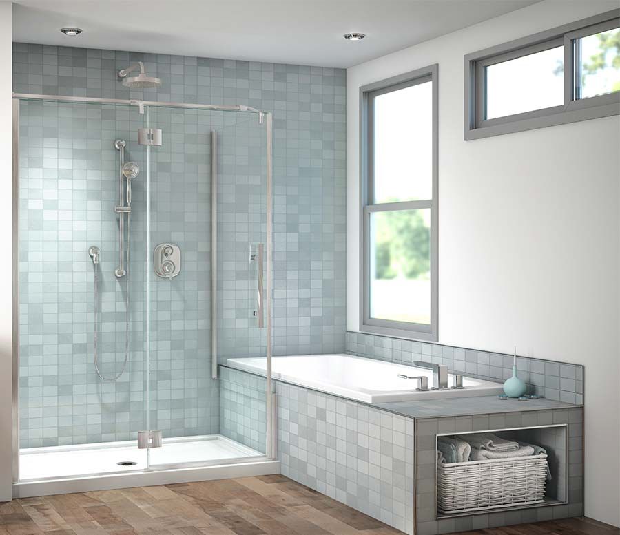 Glass shower system in a low profile shower - The Bath Doctor - Bath Ohio 